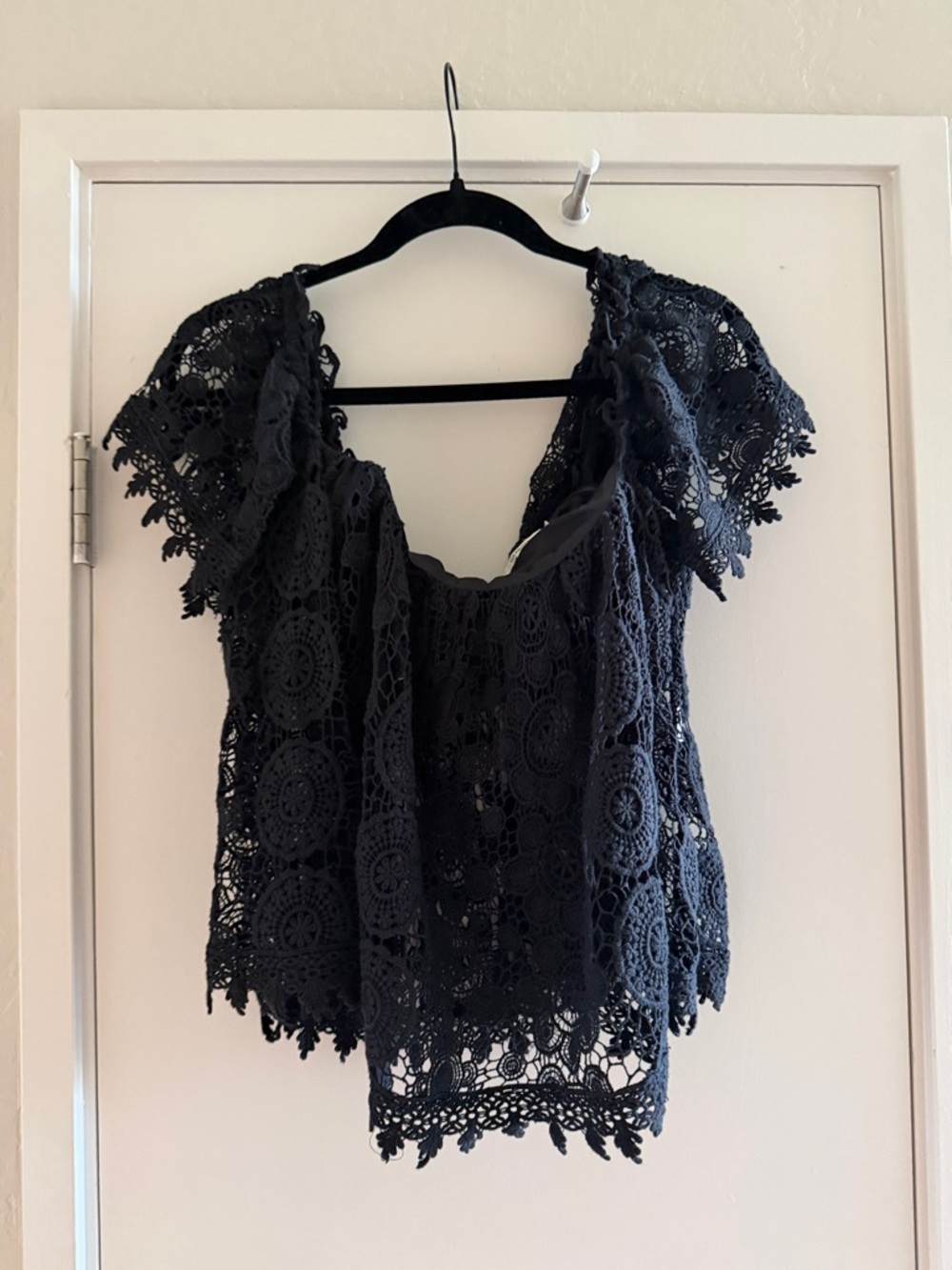 Tularosa Black Crochet Lace bra Top